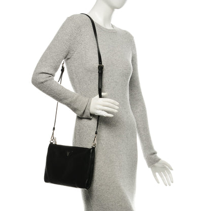Prada Vitello Daino Zippered Crossbody Bag Black 2 of 6