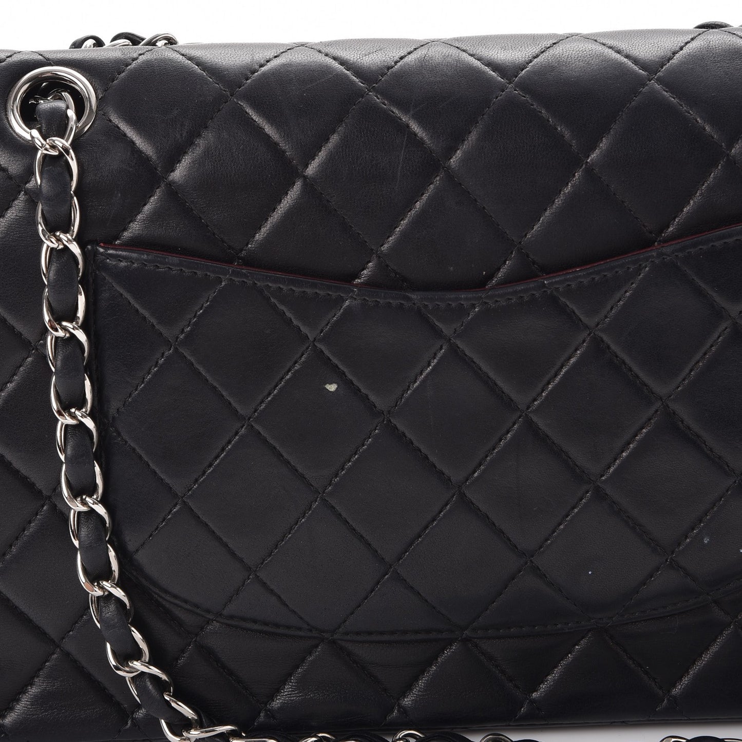 Lambskin Quilted Small Double Flap Black