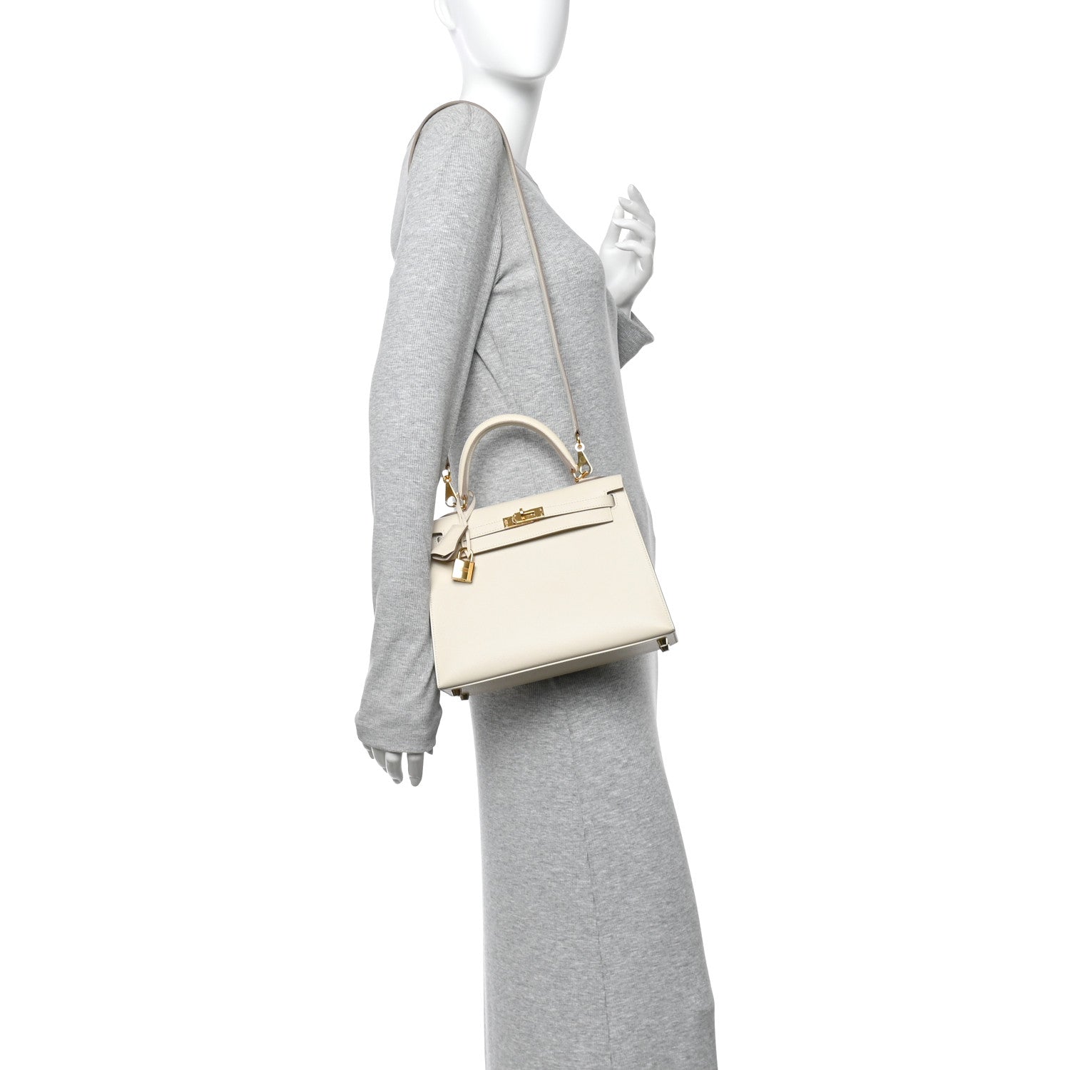 Hermes Epsom Kelly Sellier 25 Craie 2 of 11