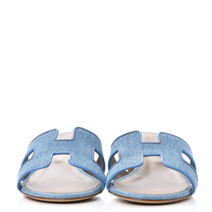 Hermes Denim Oasis Sandals 39 Bleu Clair 2 of 11