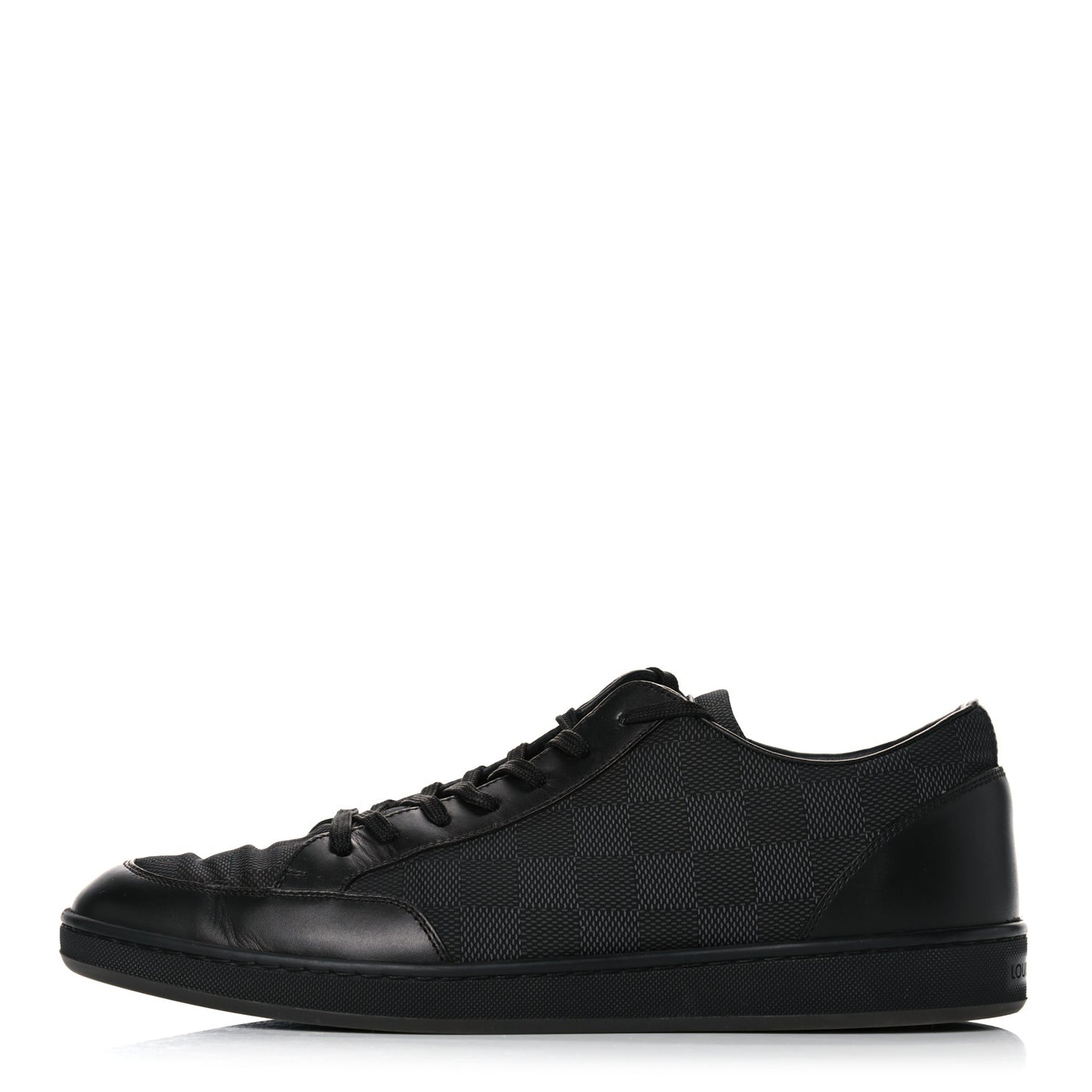 Calfskin Nylon Damier Offshore Sneakers 8 Black