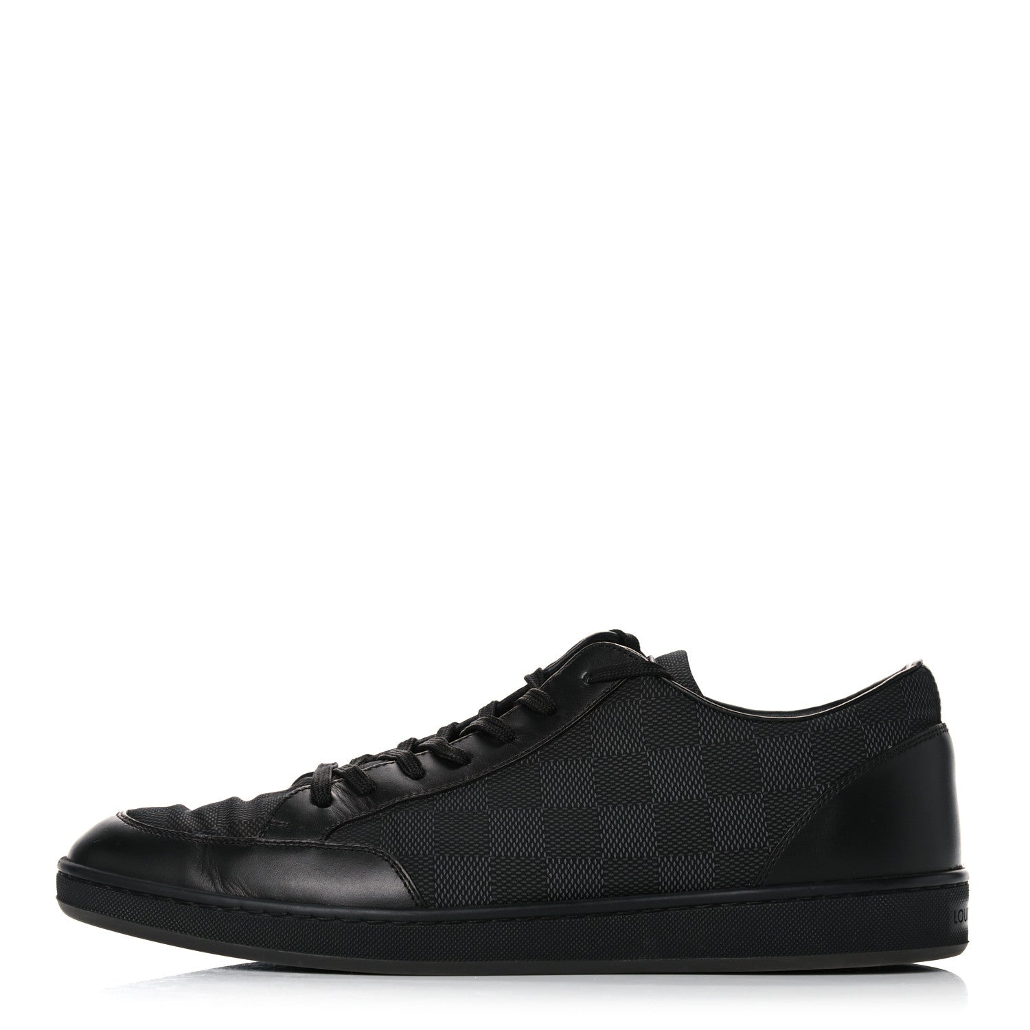 Louis Vuitton Calfskin Nylon Damier Offshore Sneakers 8 Black 1 of 13