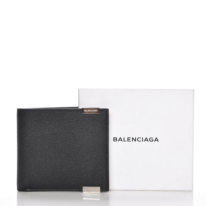 Balenciaga Grained Calfskin Phileas Square Wallet Black 9 of 9