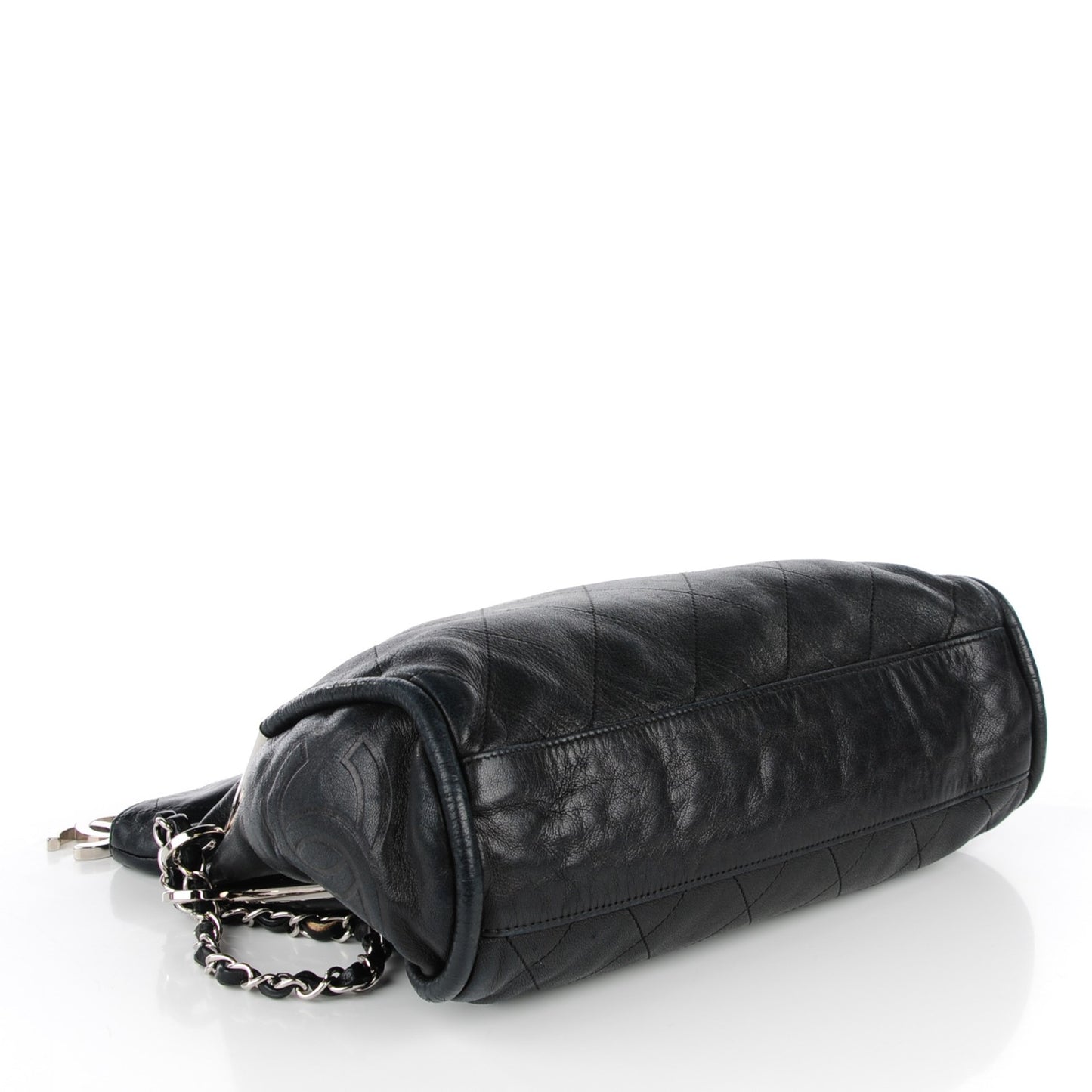 Lambskin Stitched Medium Ultimate Soft Tote Black