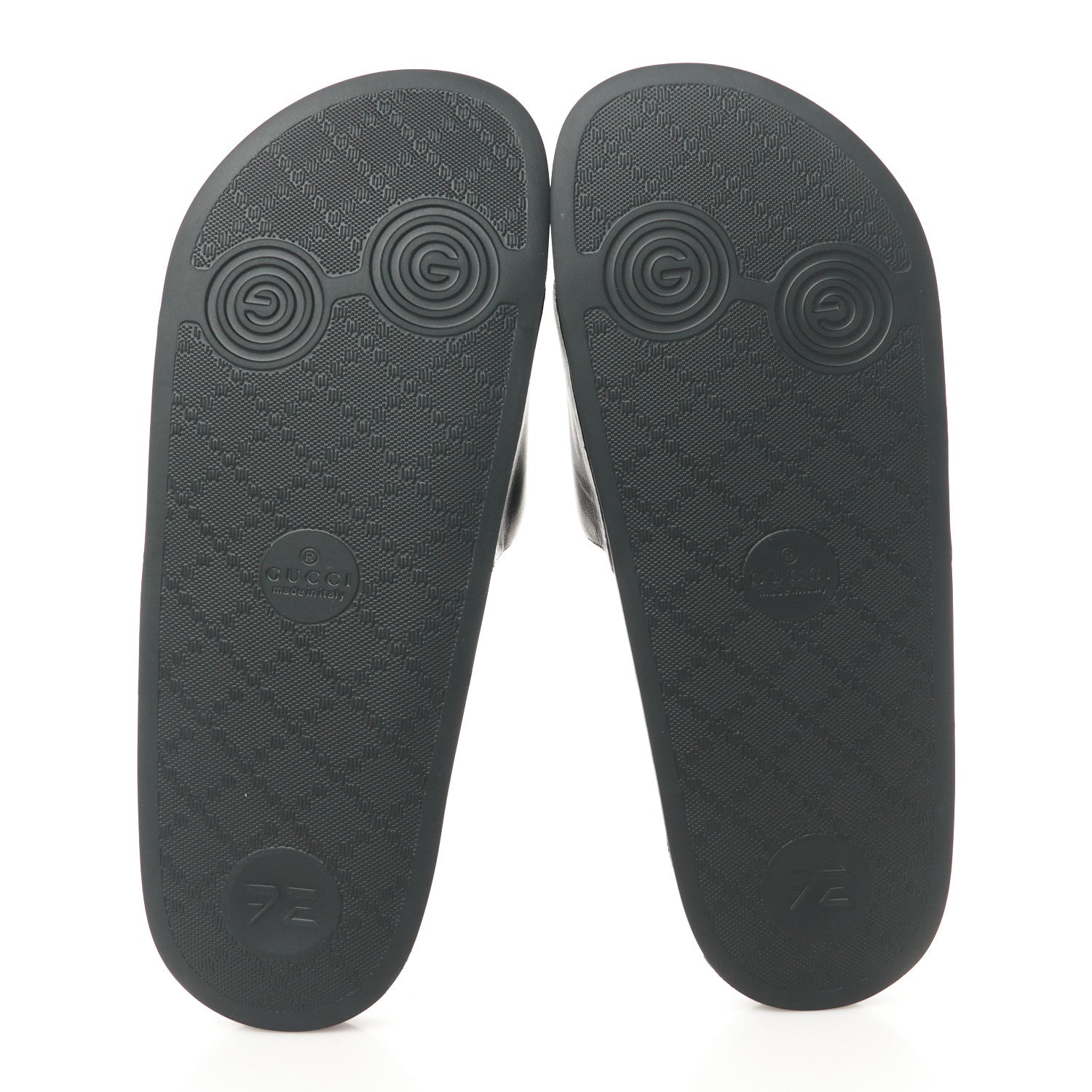 Gucci Nappa Miro Soft Calfskin Interlocking G Mens Slide Sandals 6 Black White 5 of 8