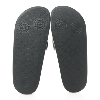 Gucci Nappa Miro Soft Calfskin Interlocking G Mens Slide Sandals 6 Black White 5 of 8