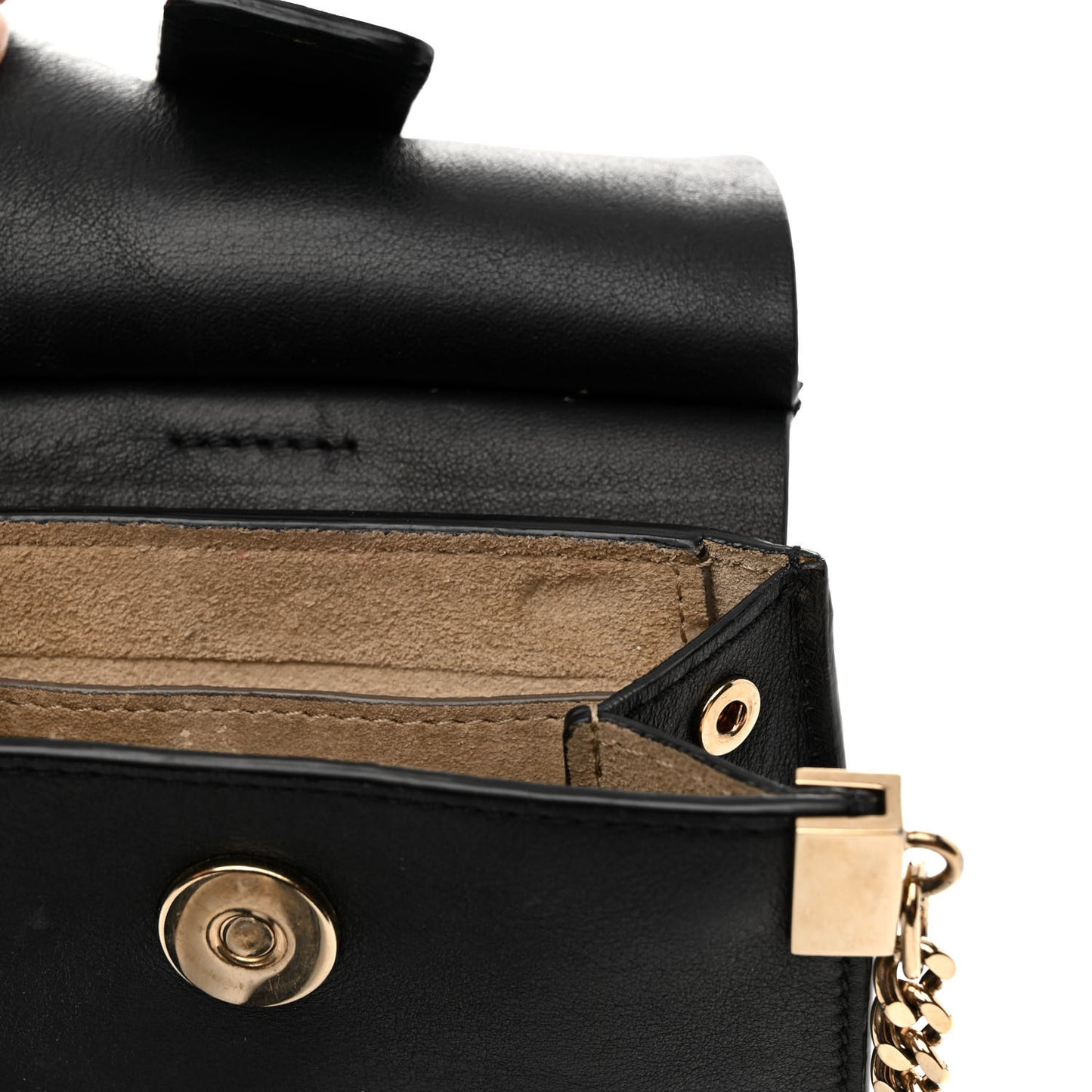 Suede Calfskin Mini Faye Bracelet Bag Black