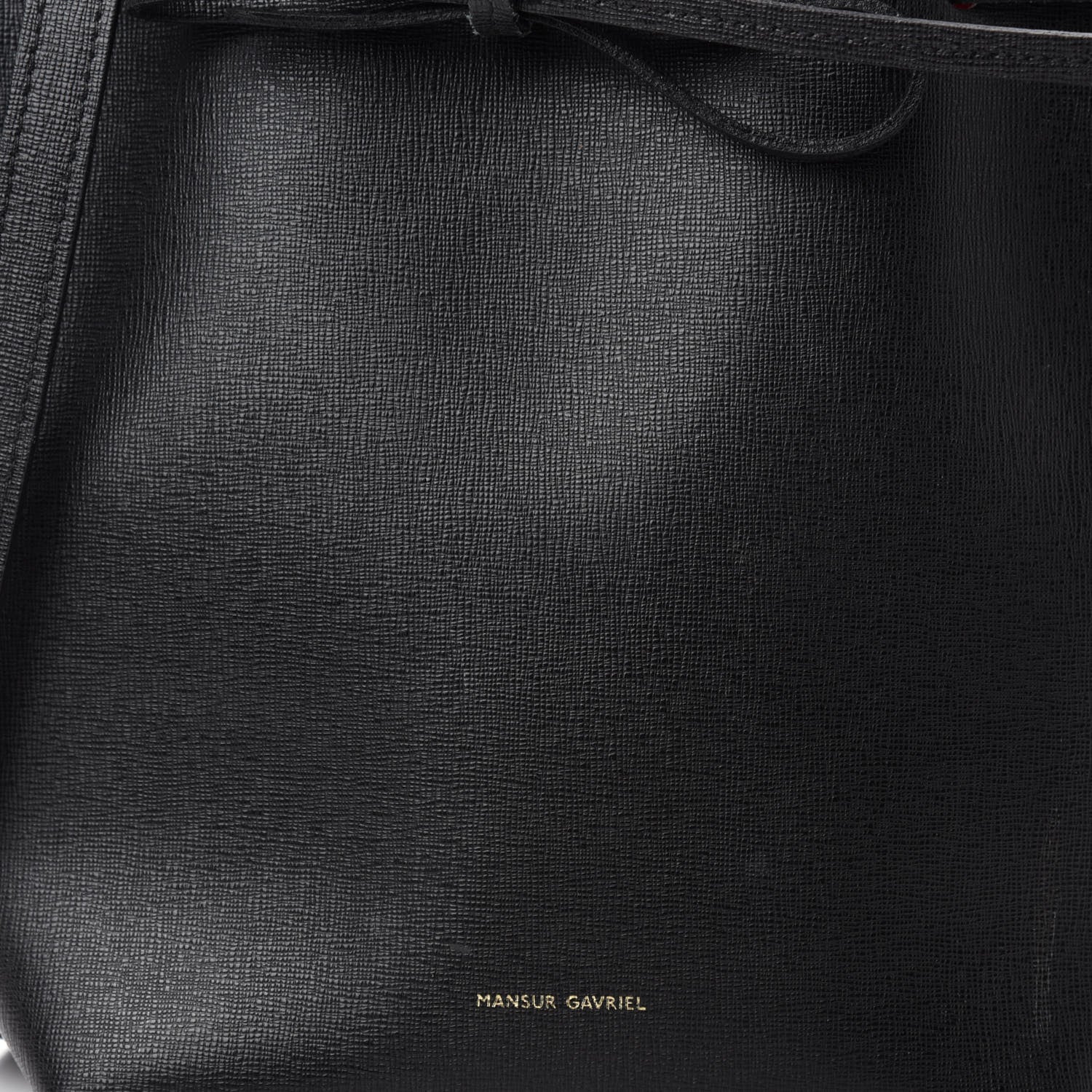 Mansur Gavriel Saffiano Mini Bucket Bag Black Flamma 17 of 19