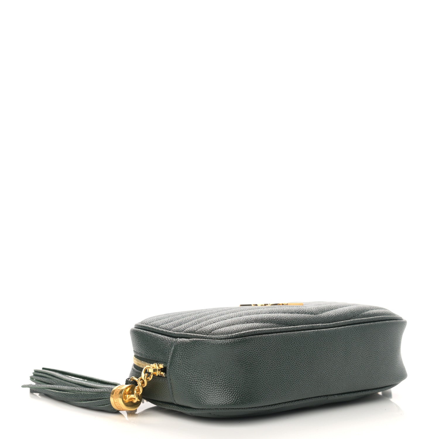 Saint Laurent Grain De Poudre Matelasse Monogram Mini Lou Camera Bag New Vert Fonce 4 of 10