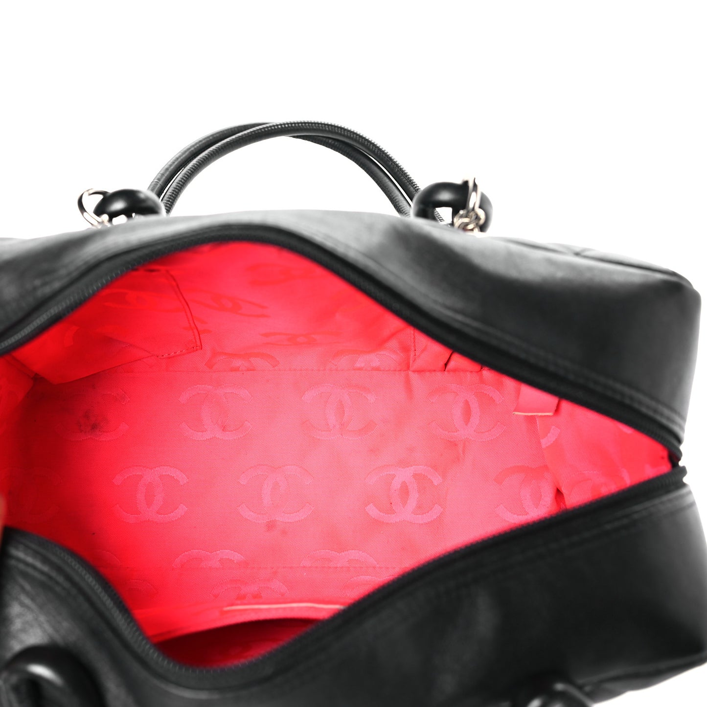 Calfskin Quilted Large Cambon Bowler Black