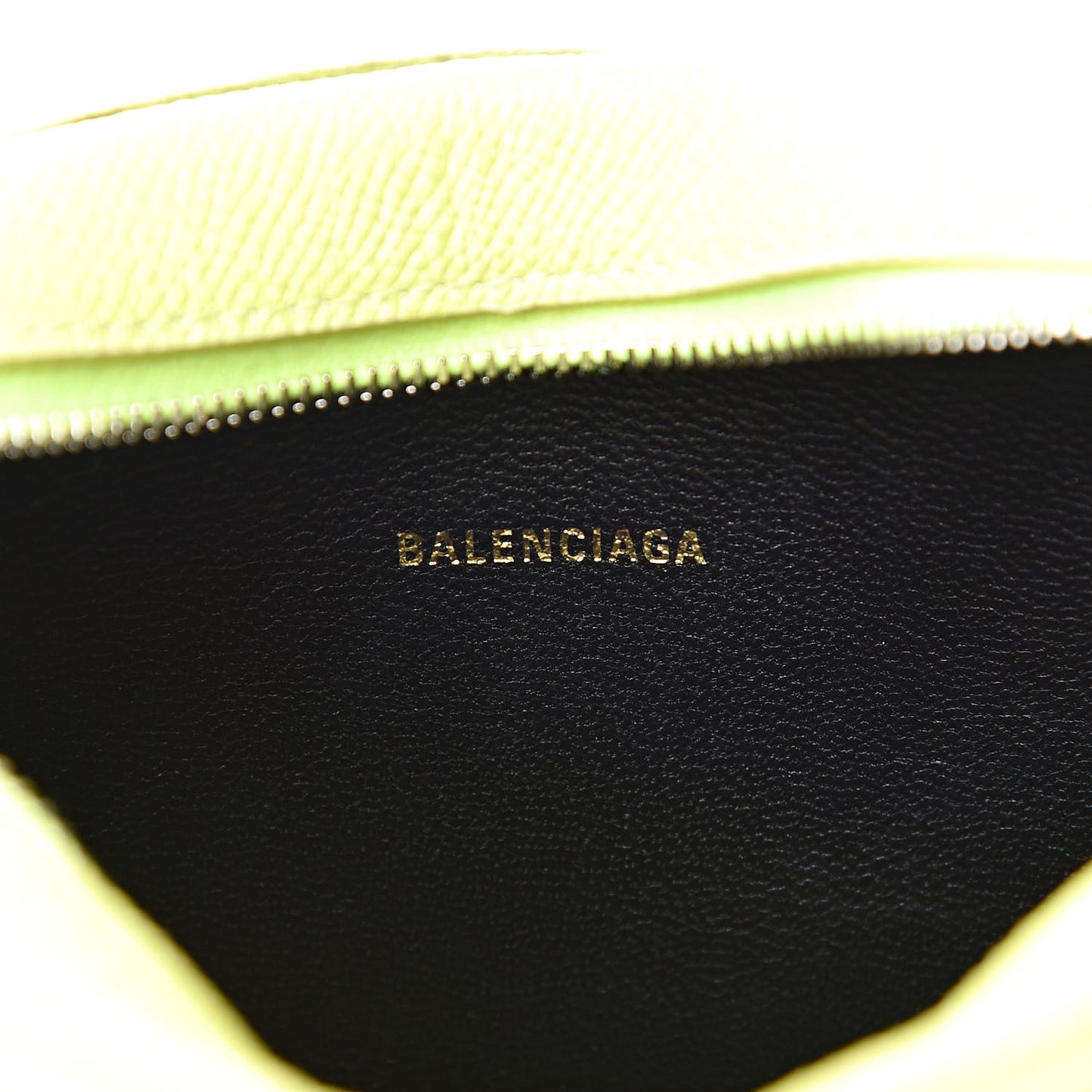 Signature Grained Calfskin Logo XS Ville Camera Bag Acid Green Black