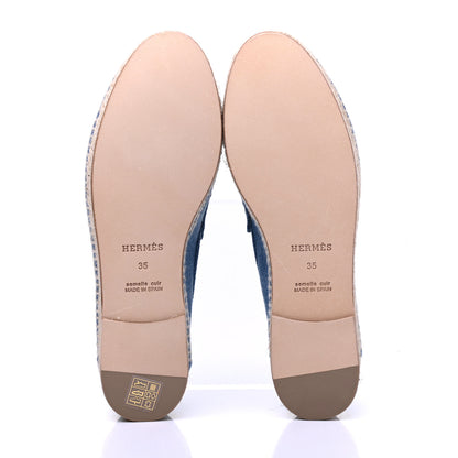 Hermes Denim Canvas Womens Trip Espadrilles 35 Bleu Clair 5 of 9