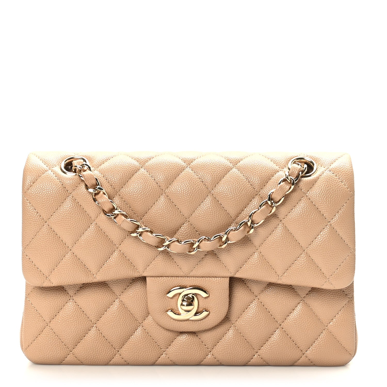 Chanel Caviar Quilted Small Double Flap Beige 1 of 10