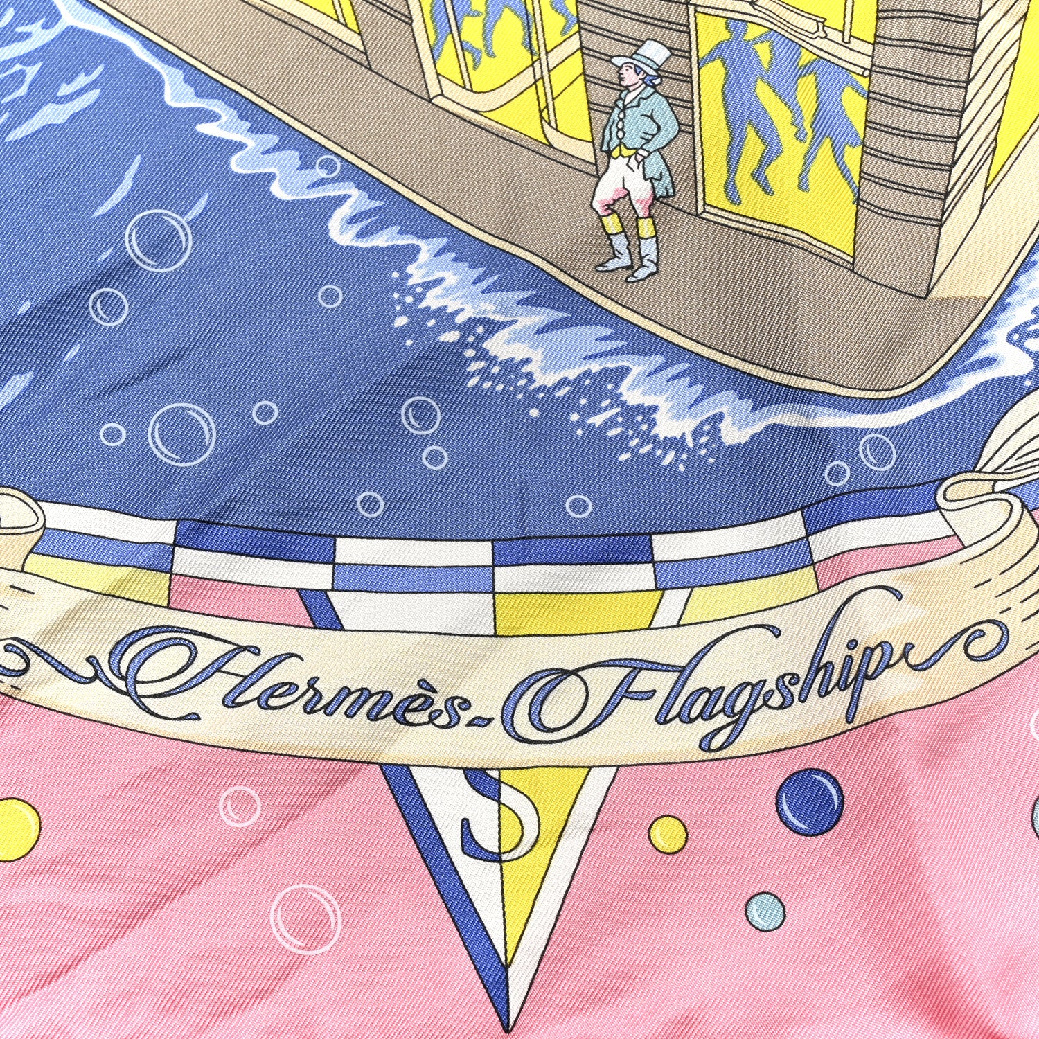 Hermes Silk Flagship Scarf 90 Rose Bonbon Bleu Multicolor 5 of 5