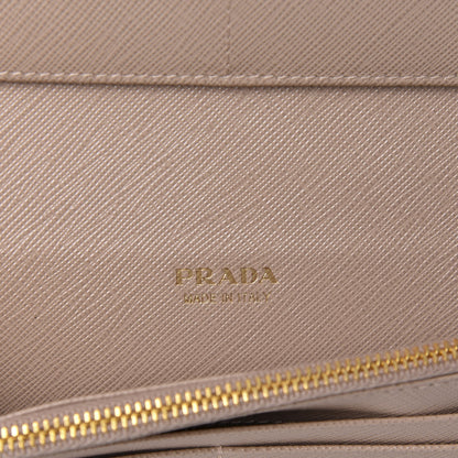 Prada Saffiano Metal Double Snap Travel Wallet Cammeo 6 of 8