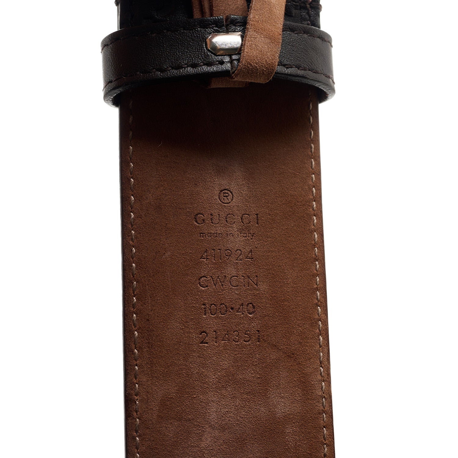 Gucci Guccissima Signature Interlocking G 40mm Belt 100 40 Cocoa 4 of 6