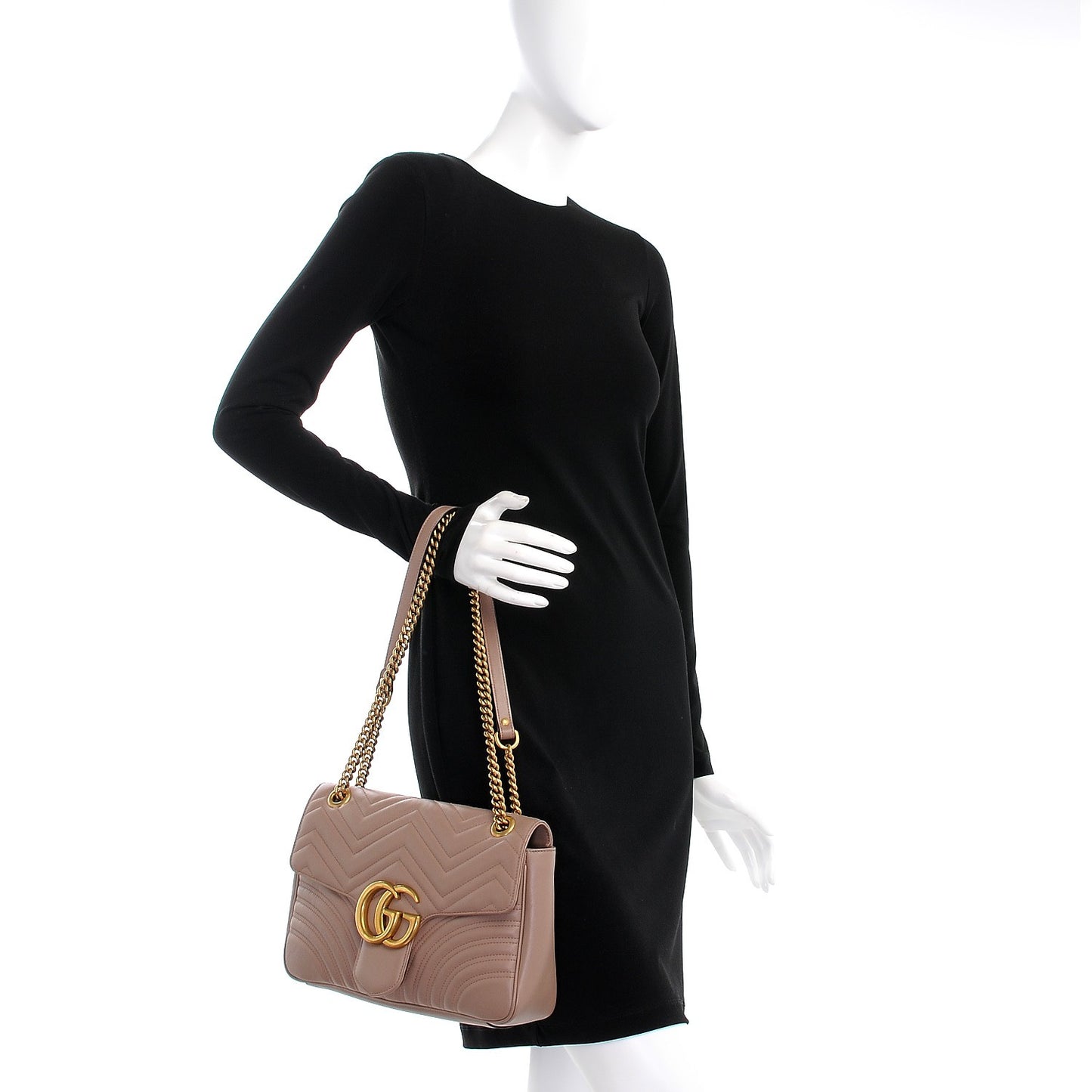 Calfskin Matelasse Medium GG Marmont Shoulder Bag Porcelain Rose