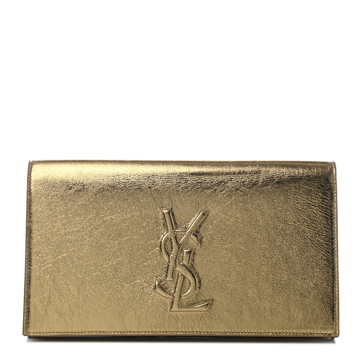 Metallic Calfskin Monogram Large Belle De Jour Clutch Gold