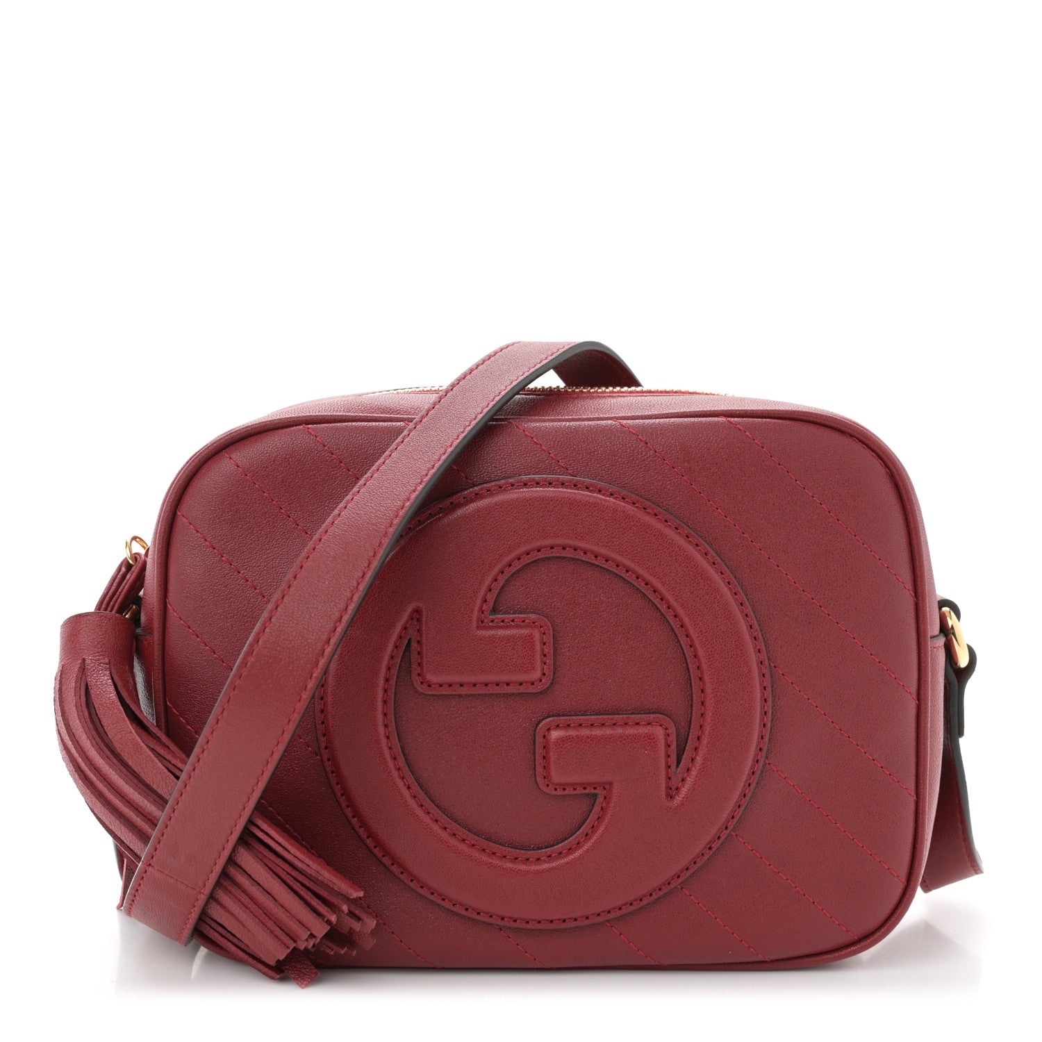 Gucci Sakai Be Green Calfskin Diagonal Stitched Small Blondie Shoulder Bag Rosso 1 of 10