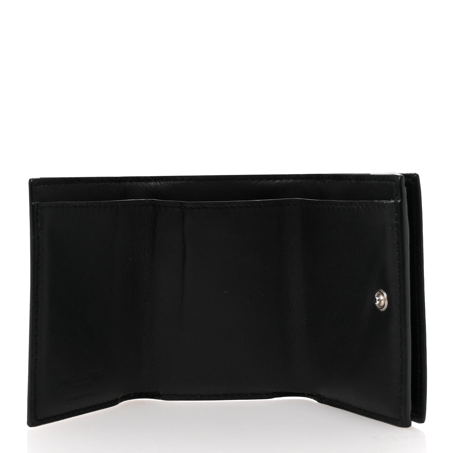 Saint Laurent Grain De Poudre Tiny Tri Fold Wallet Black 5 of 6