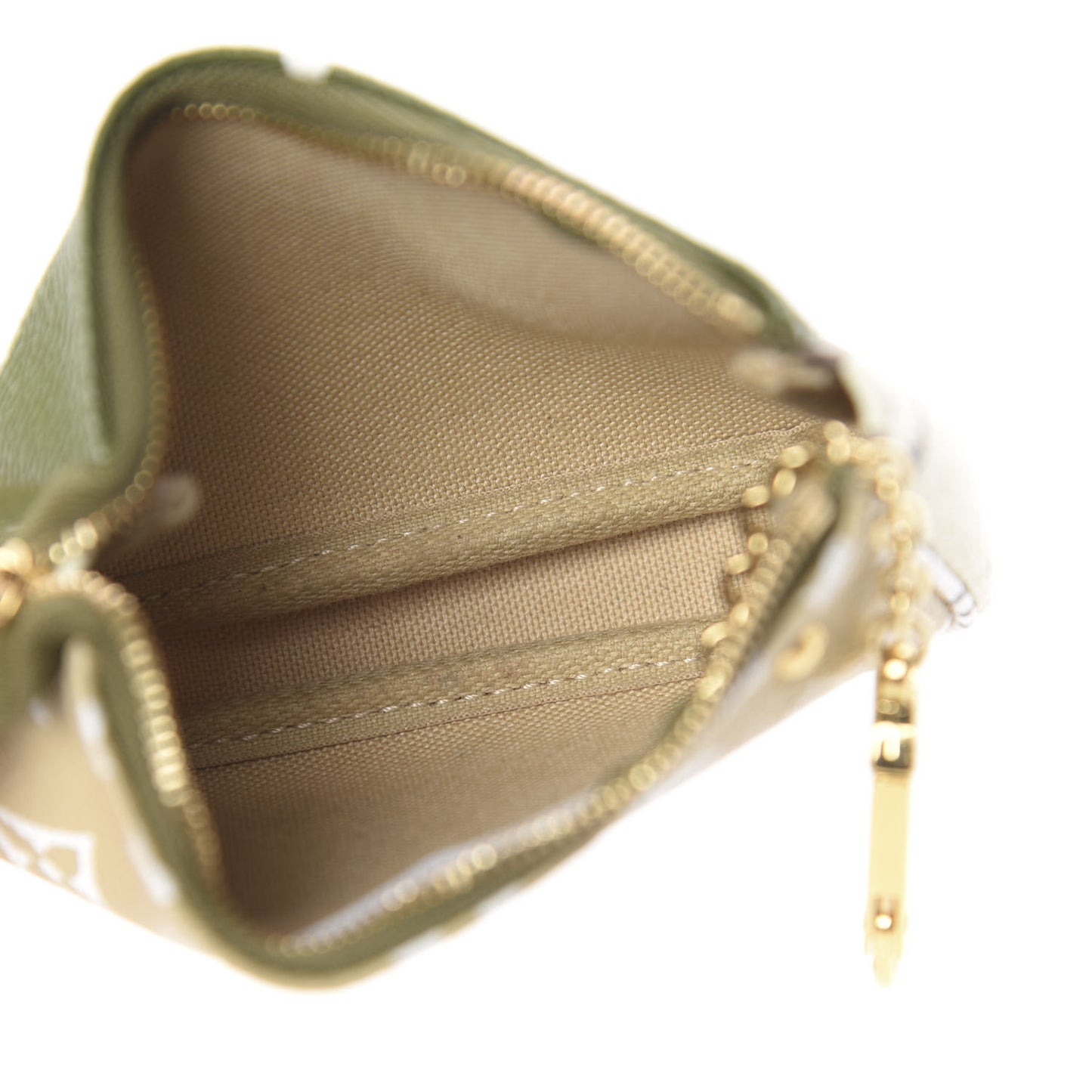 Monogram Giant Micro Pochette Accessories Kaki White