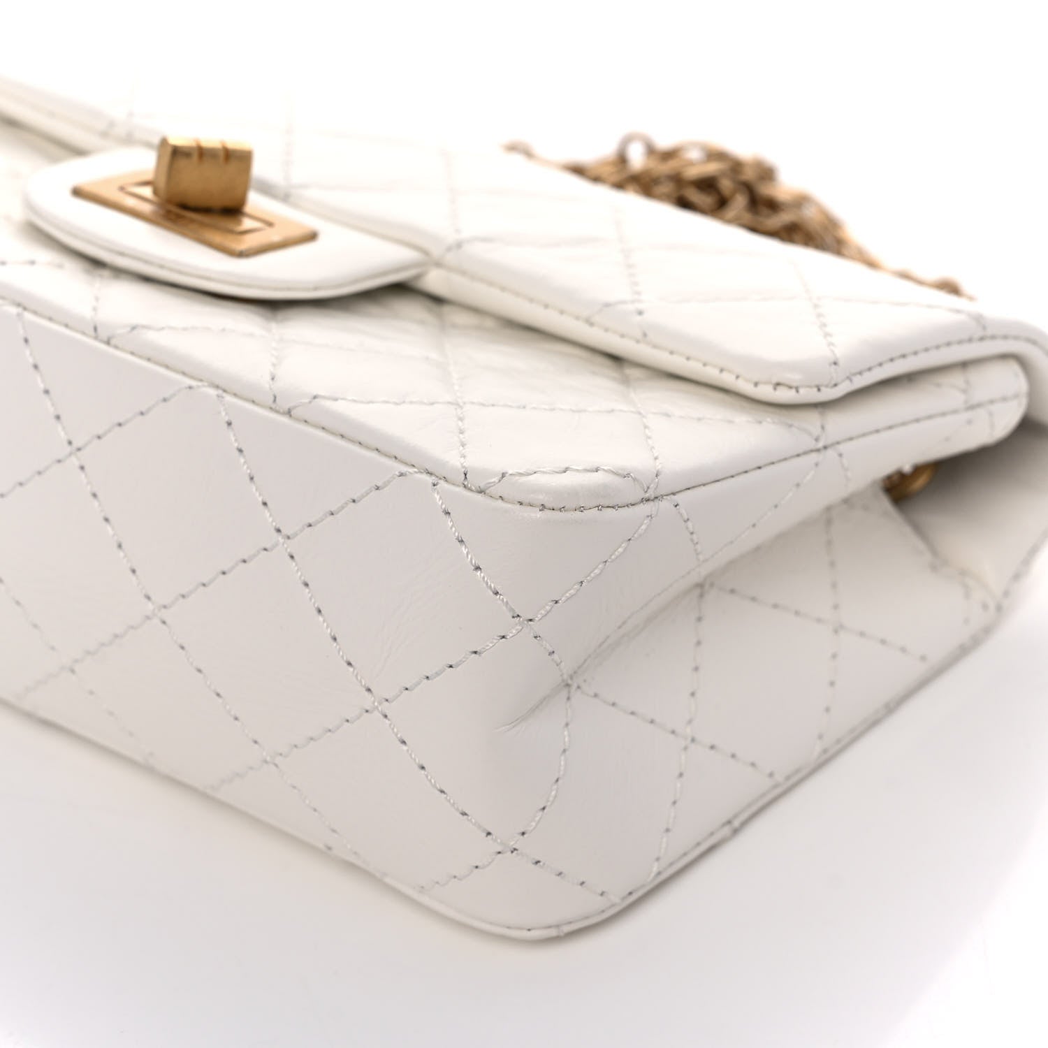 Chanel Aged Calfskin Quilted 2.55 Reissue Mini Flap White 10 of 11