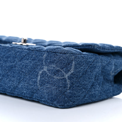 Chanel Denim Quilted CC Print Medium Single Flap Blue 9 of 10