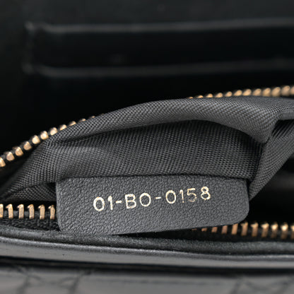 Christian Dior Lambskin Cannage Dioraddict Wallet on Chain Clutch Black 7 of 10