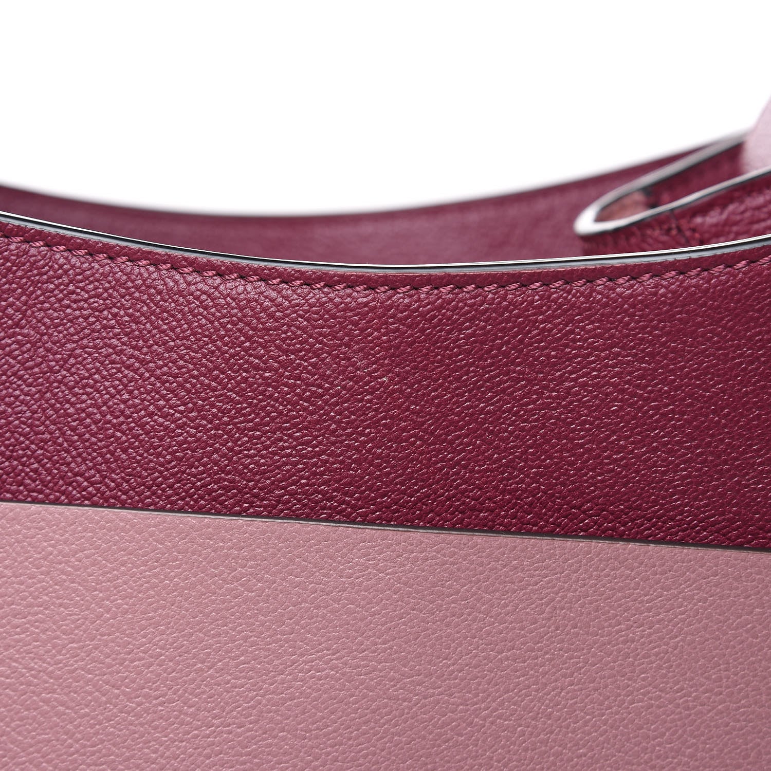 Burberry Soft Grain Calfskin Bi-Color Small Elmstone Hobo Dark Plum Dusty Pink 13 of 13