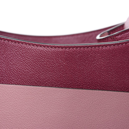 Burberry Soft Grain Calfskin Bi-Color Small Elmstone Hobo Dark Plum Dusty Pink 13 of 13