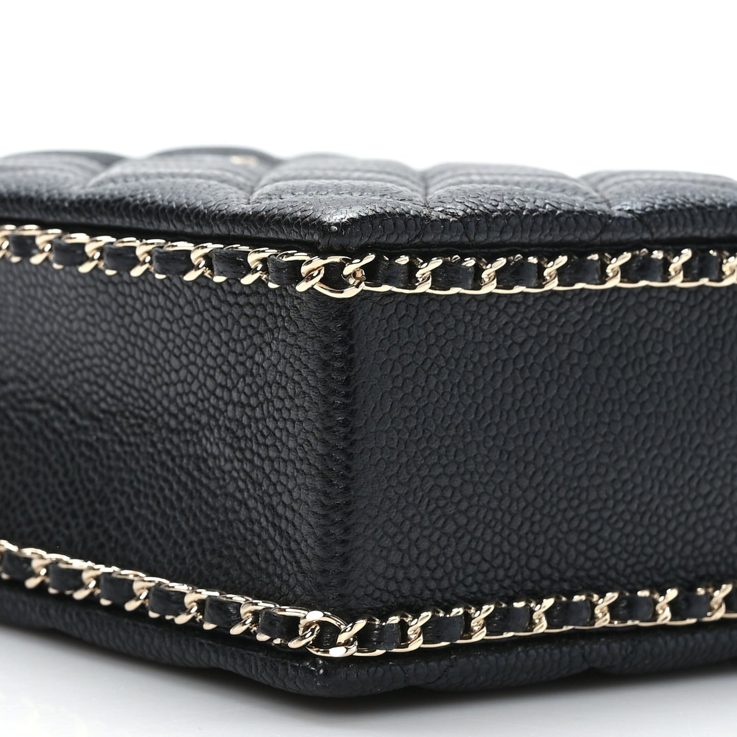 Caviar Quilted Evening Box Bag Black