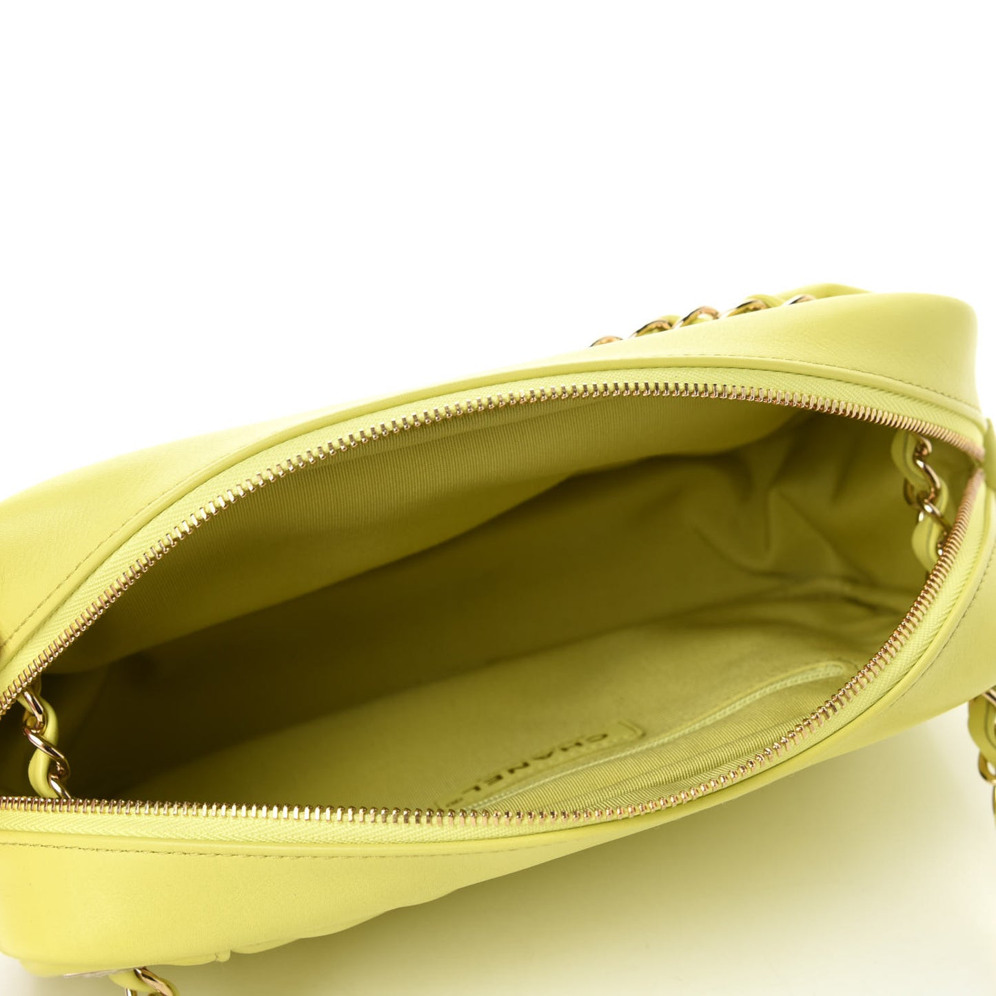 Calfskin Quilted Daily Chevron Camera Case Light Green