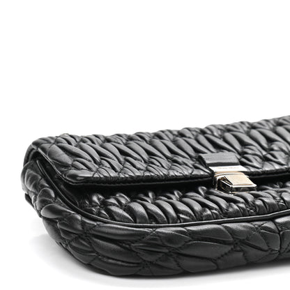 Miu Miu Nappa Matelasse Crystal Chain Crossbody Black 8 of 9