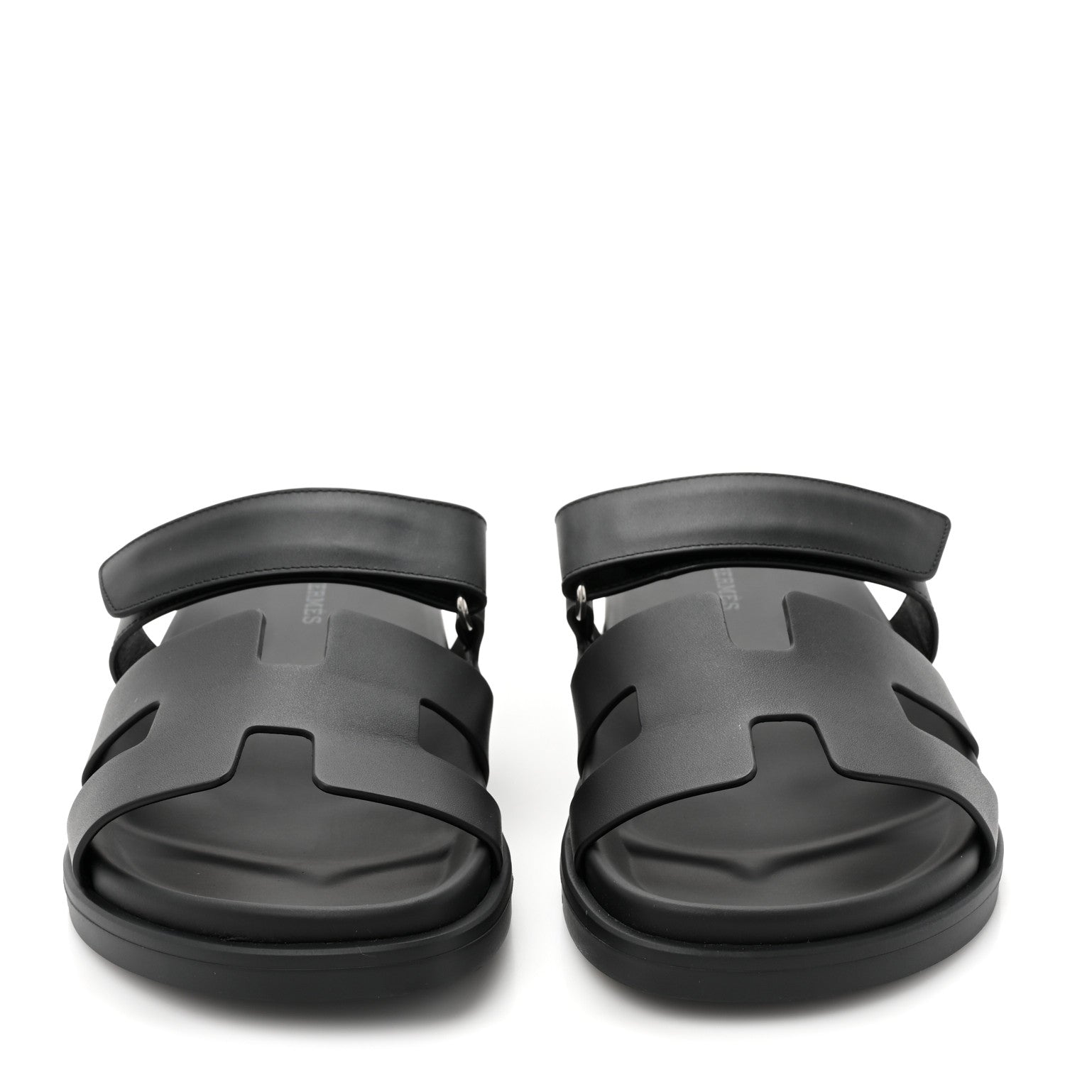Hermes Calfskin Womens Chypre Sandals 38 Black 2 of 9