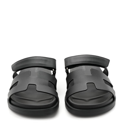 Hermes Calfskin Womens Chypre Sandals 38 Black 2 of 9