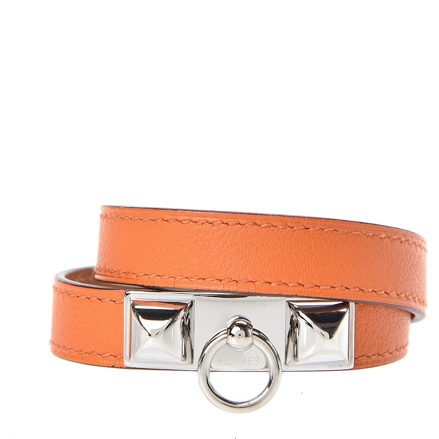 Hermes Swift Rivale Double Tour Bracelet XS Orange 1 of 6