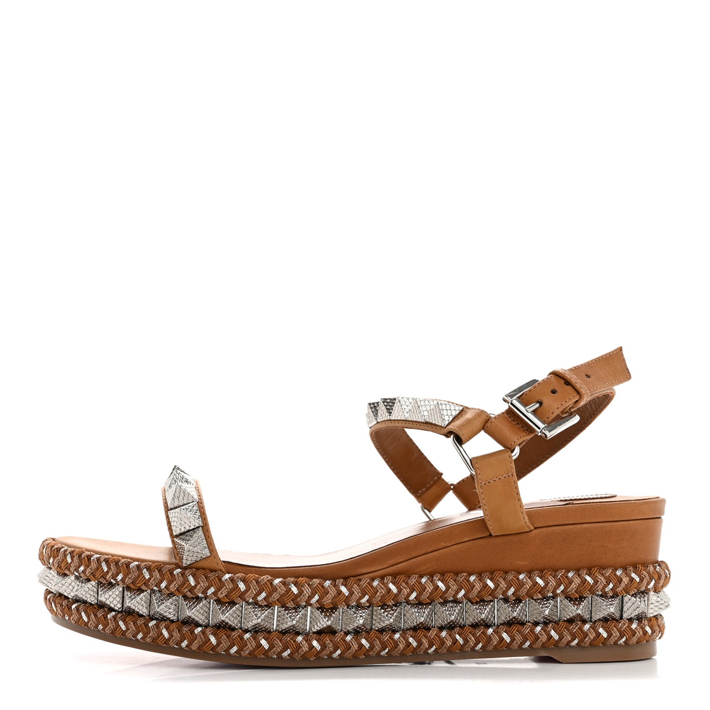 Calfskin Cubiste Pyraclou 60 Platform Sandals 37 Terra