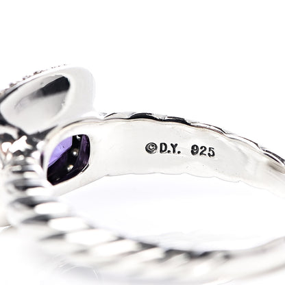 David Yurman Sterling Silver Diamond Amethyst 10mm Noblesse Ring 56 7.75 5 of 5