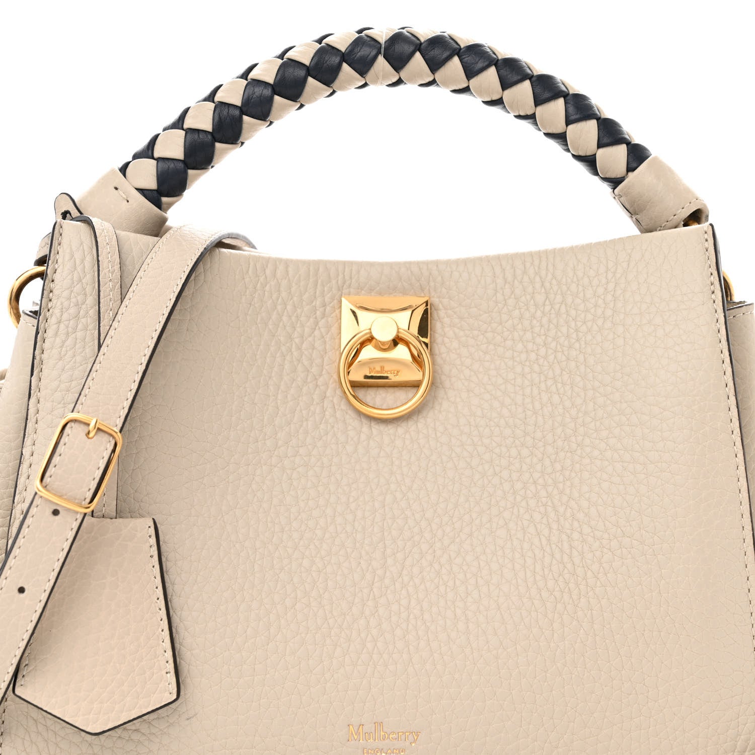 Mulberry Heavy Grain Small Iris Tote Chalk Midnight 7 of 9