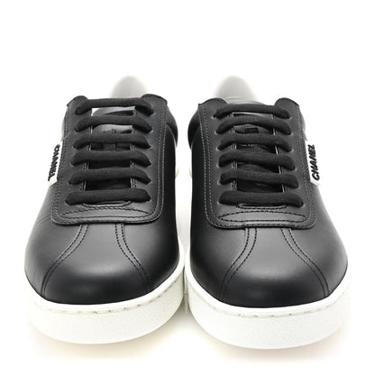 Chanel Calfskin CC Uniform Womens Sneakers 37.5 Black 3 of 9