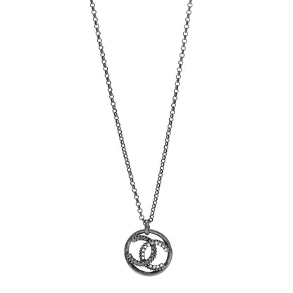 Chanel Crystal CC Chain Necklace Silver 1 of 3