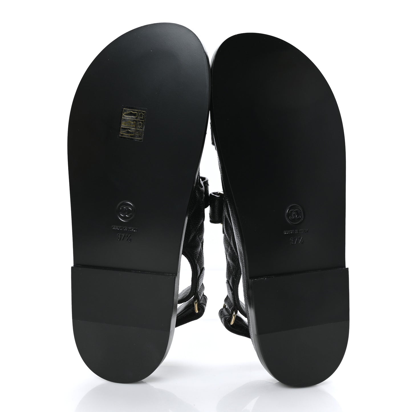 Grained Calfskin Velcro Dad Sandals 37.5 Black