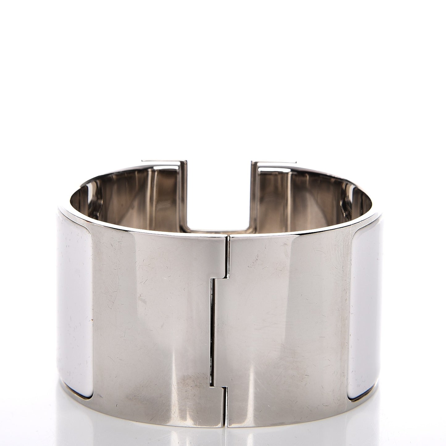 Enamel Extra Wide Clic Clac H Bracelet PM White