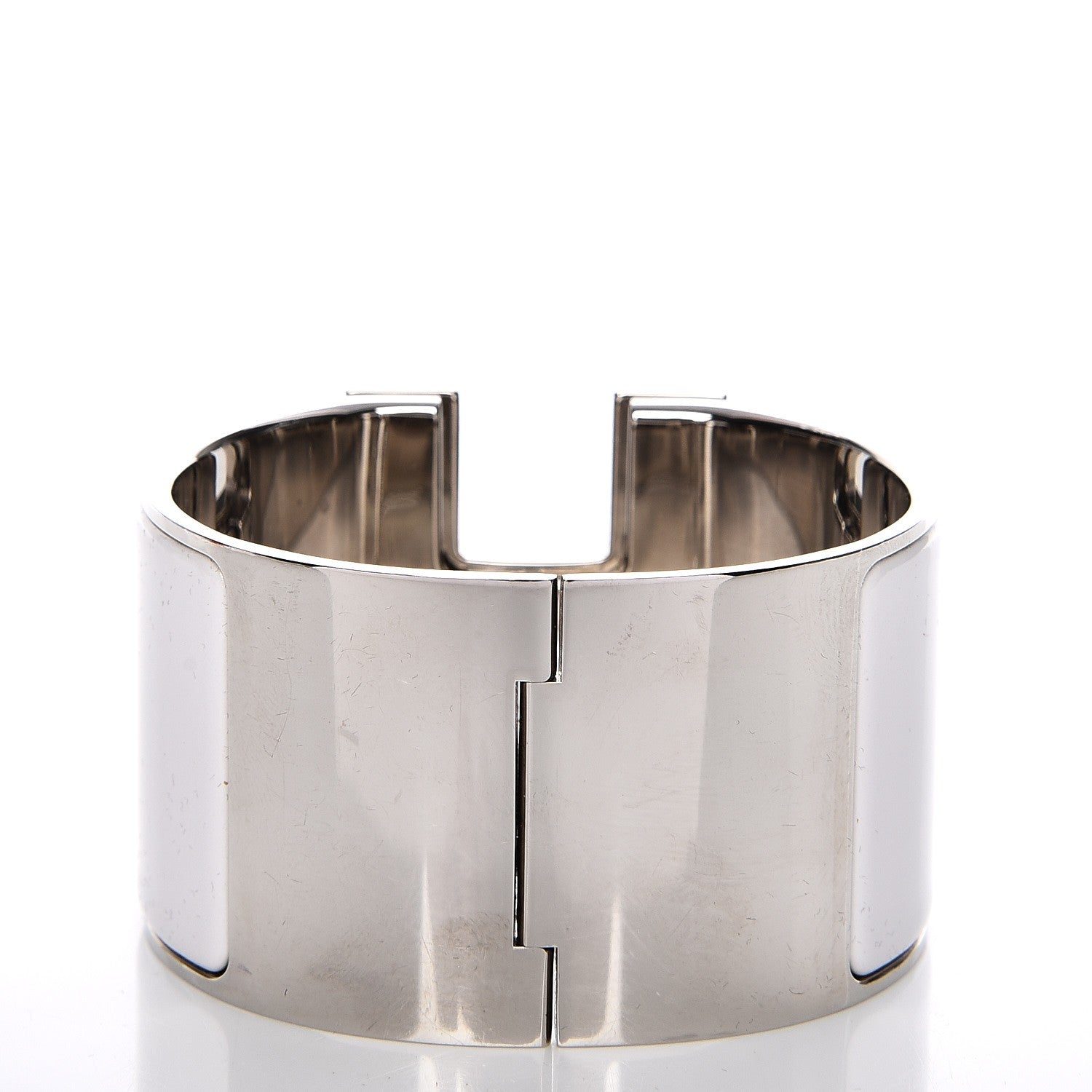 Hermes Enamel Extra Wide Clic Clac H Bracelet PM White 3 of 5