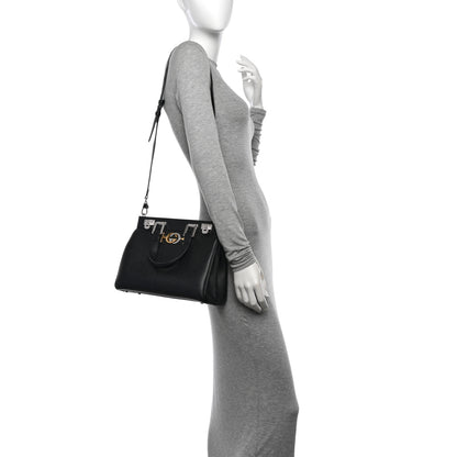 Gucci Grainy Calfskin Small Zumi Top Handle Bag Black 2 of 13