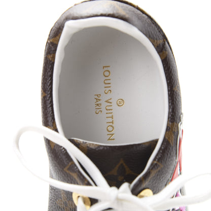 Louis Vuitton Calfskin Monogram LV Black Heart Sneakers 36 Cacao 8 of 10