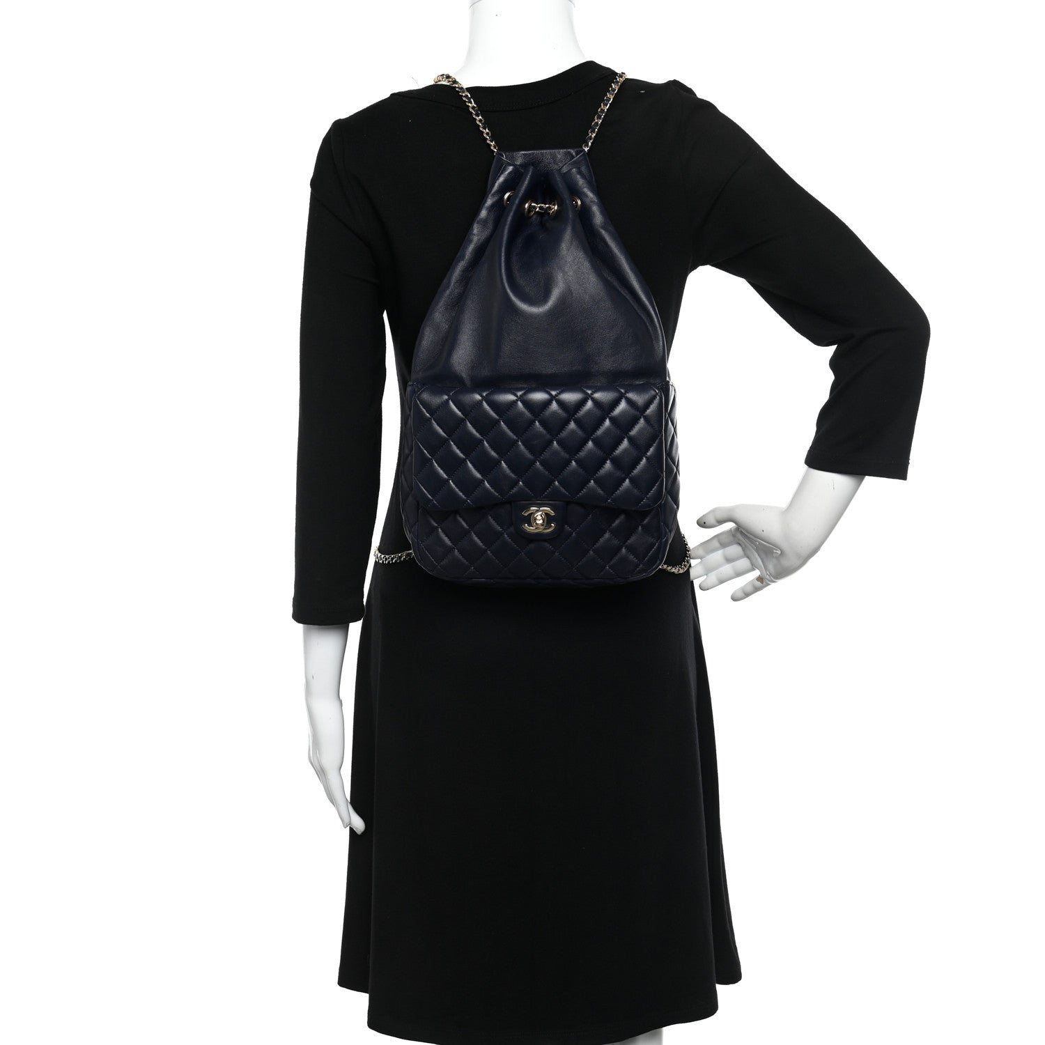 Chanel Lambskin Quilted Large in Seoul Backpack Navy 2 of 11