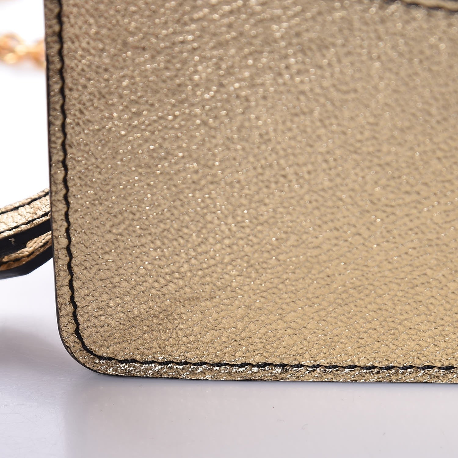 Burberry Metallic Grainy Calfskin Mini Buckle Bag Gold 7 of 8