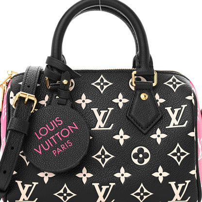 Louis Vuitton Empreinte Monogram Spring in the City Speedy Bandouliere 20 Black White Pink 7 of 9
