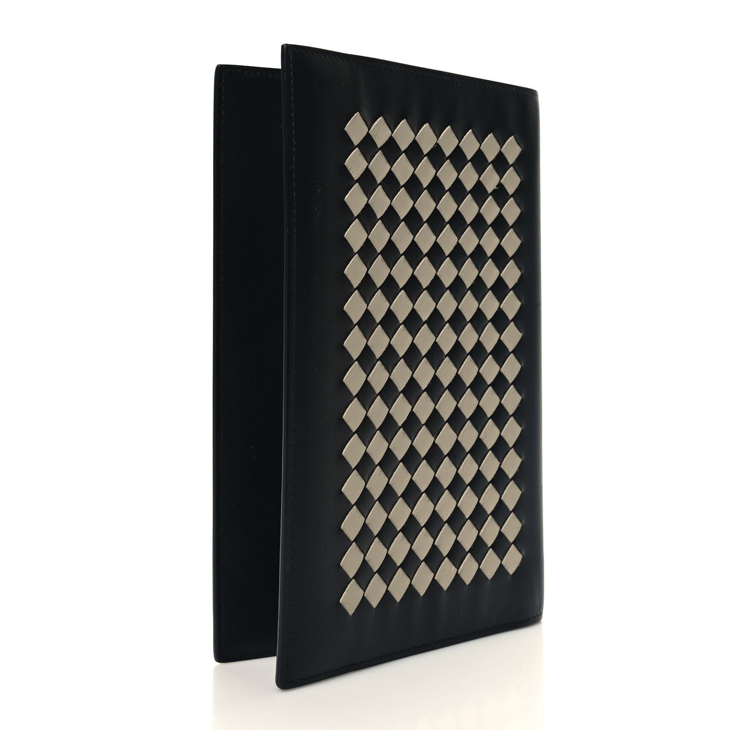 Nappa Intrecciato Notebook Cover Black White